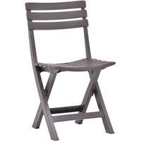 Berkfield Home Folding Garden Chairs 2 pcs Plastic Mocha in Dark Brown