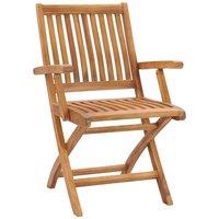 Berkfield Home Folding Garden Chairs 2 pcs Solid Teak Wood in Tan