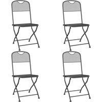 Berkfield Home Folding Garden Chairs 4 pcs Expanded Metal Mesh Anthracite in Dark Grey