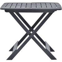 Berkfield Home Folding Garden Table Anthracite 79x72x70 cm Plastic in Dark Grey | Size: 79 x 72 x 70 cm