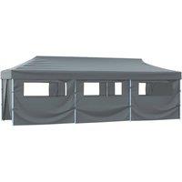 Berkfield Home Folding Pop-up Party Tent with 8 Sidewalls 3x9 m Anthracite in Charcoal
