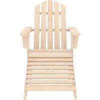 Berkfield Home Garden Adirondack Chair with Ottoman Solid Fir Wood in Light Tan