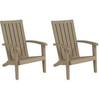 Berkfield Home Garden Adirondack Chairs 2 pcs Light Brown Polypropylene