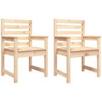 Berkfield Home Garden Chairs 2 pcs 60x48x91 cm Solid Wood Pine in Light Tan | Size: 60 x 48 x 91 cm