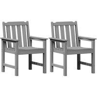 Berkfield Home Garden Dining Chairs 2 pcs Light Grey HDPE