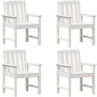 Berkfield Home Garden Dining Chairs 4 pcs White 65, 5x55, 5x88 cm HDPE