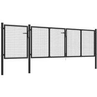 Berkfield Home Garden Gate Steel 400x75 cm Anthracite in Black