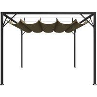 Berkfield Home Garden Gazebo with Retractable Roof 3x3 m Taupe 180 g/m