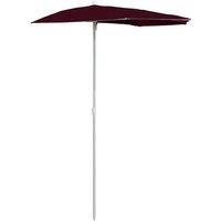 Berkfield Home Garden Half Parasol with Pole 180x90 cm Bordeaux Red in Burgundy