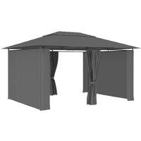 Berkfield Home Garden Marquee with Curtains 4x3 m Anthracite in Charcoal