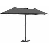 Berkfield Home Garden Parasol Folding Anthracite 380 x 196 x 235 cm in Dark Grey