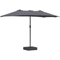 Berkfield Home Garden Parasol Folding Anthracite 385 x 209 x 244 cm Fabric in Dark Grey