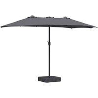 Berkfield Home Garden Parasol Folding Anthracite 385 x 209 x 244 cm Fabric in Charcoal