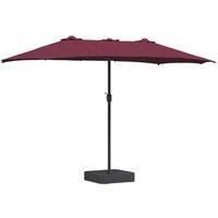 Berkfield Home Garden Parasol Folding Bordeaux red 385 x 209 x 244 cm Fabric in Burgundy
