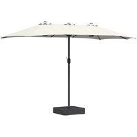 Berkfield Home Garden Parasol Folding Sand 385 x 209 x 244 cm Fabric in Light Sand