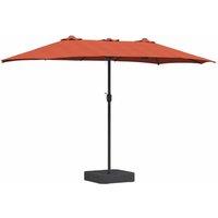 Berkfield Home Garden Parasol Folding Terracotta 385 x 209 x 244 cm Fabric