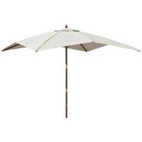 Berkfield Home Garden Parasol with Wooden Pole Sand 300x300x273 cm in Natural | Size: 300 x 300 x 273 cm