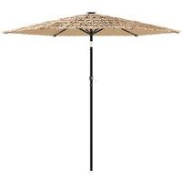 Berkfield Home Garden Parasol with Steel Pole Brown 223x223x213 cm in Light Tan | Size: 223 x 223 x 213 cm
