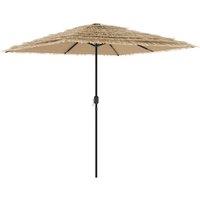 Berkfield Home Garden Parasol with Steel Pole Brown 248x248x248 cm in Light Brown | Size: 248 x 248 x 248 cm
