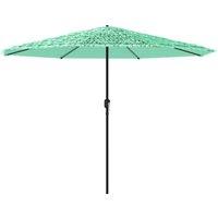 Berkfield Home Garden Parasol with Steel Pole Green 388x388x248 cm in Aqua | Size: 388 x 388 x 248 cm