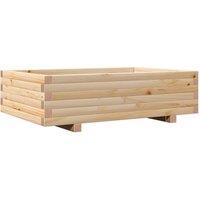 Berkfield Home Garden Planter 90x60x26.5 cm Solid Wood Pine in Light Tan