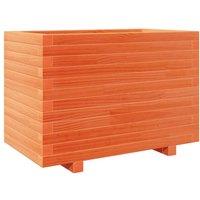 Berkfield Home Garden Planter Wax Brown 70x40x49.5 cm Solid Wood Pine in Orange