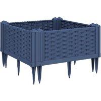 Berkfield Home Garden Planter with Pegs Blue Grey 42.5x42.5x28.5 cm PP in Dark Blue