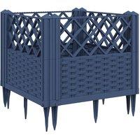 Berkfield Home Garden Planter with Pegs Blue Grey 43.5x43.5x43.5 cm PP in Dark Blue