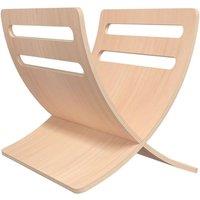Berkfield Home Wooden Magazine Rack Floor Standing Natural in Beige