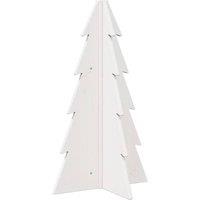 Berkfield Home Wooden Christmas Tree for Decoration White 69.5 cm Solid Wood Pine