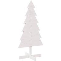 Berkfield Home Wooden Christmas Tree for Decoration White 120 cm Solid Wood Pine