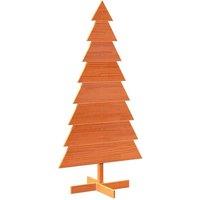 Berkfield Home Wooden Christmas Tree for Decoration Wax Brown 150 cm Solid Wood Pine