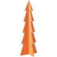 Berkfield Home Wooden Christmas Tree for Decoration Wax Brown 112 cm Solid Wood Pine