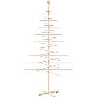 Berkfield Home Wooden Christmas Tree for Decoration 210 cm Solid Wood Pine in Brown