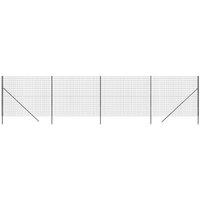 Berkfield Home Wire Mesh Fence Anthracite 1.6x10 m Galvanised Steel in Black