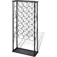 Berkfield Home Wine Rack for 28 Bottles Metal in Black