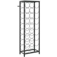 Berkfield Home Wine Rack for 27 Bottles Black 34x18x100 cm Wrought Iron | Size: 34 x 18 x 100 cm