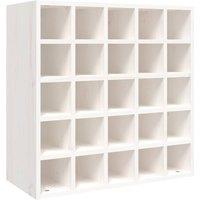 Berkfield Home Wine Cabinet White 56x25x56 cm Solid Wood Pine | Size: 56 x 25 x 56 cm