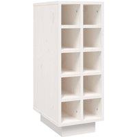 Berkfield Home Wine Cabinet White 23x34x61 cm Solid Wood Pine | Size: 23 x 34 x 61 cm