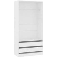 Berkfield Home Wardrobe White 100x50x200 cm Engineered Wood | Size: 100 x 50 x 200 cm