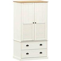 Berkfield Home Wardrobe VIGO White 90x55x176 cm Solid Wood Pine | Size: 90 x 55 x 176 cm