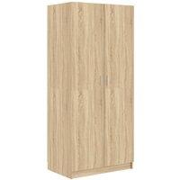 Berkfield Home Wardrobe Sonoma Oak 80x52x180 cm Engineered Wood in Brown | Size: 80 x 52 x 180 cm