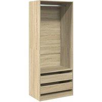 Berkfield Home Wardrobe Sonoma Oak 80x50x200 cm Engineered Wood in Brown | Size: 80 x 50 x 200 cm