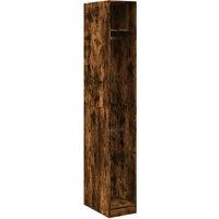 Berkfield Home Wardrobe Smoked Oak 30x50x200 cm Engineered Wood in Brown | Size: 30 x 50 x 200 cm