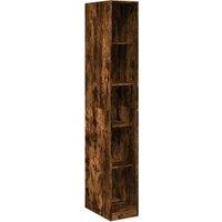 Berkfield Home Wardrobe Smoked Oak 30x50x200 cm Engineered Wood in Brown | Size: 30 x 50 x 200 cm