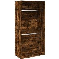 Berkfield Home Wardrobe Smoked Oak 100x50x200 cm Engineered Wood in Brown | Size: 100 x 50 x 200 cm