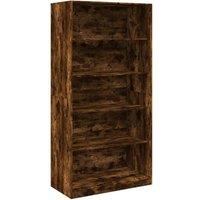 Berkfield Home Wardrobe Smoked Oak 100x50x200 cm Engineered Wood in Brown | Size: 100 x 50 x 200 cm