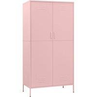 Berkfield Home Wardrobe Pink 90x50x180 cm Steel | Size: 90 x 50 x 180 cm