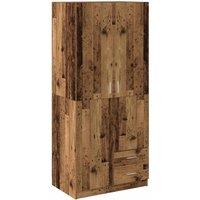 Berkfield Home Wardrobe Old Wood 80x52x180 cm Engineered Wood in Brown | Size: 80 x 52 x 180 cm