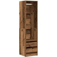Berkfield Home Wardrobe Old Wood 50x50x200 cm Engineered Wood in Brown | Size: 50 x 50 x 200 cm